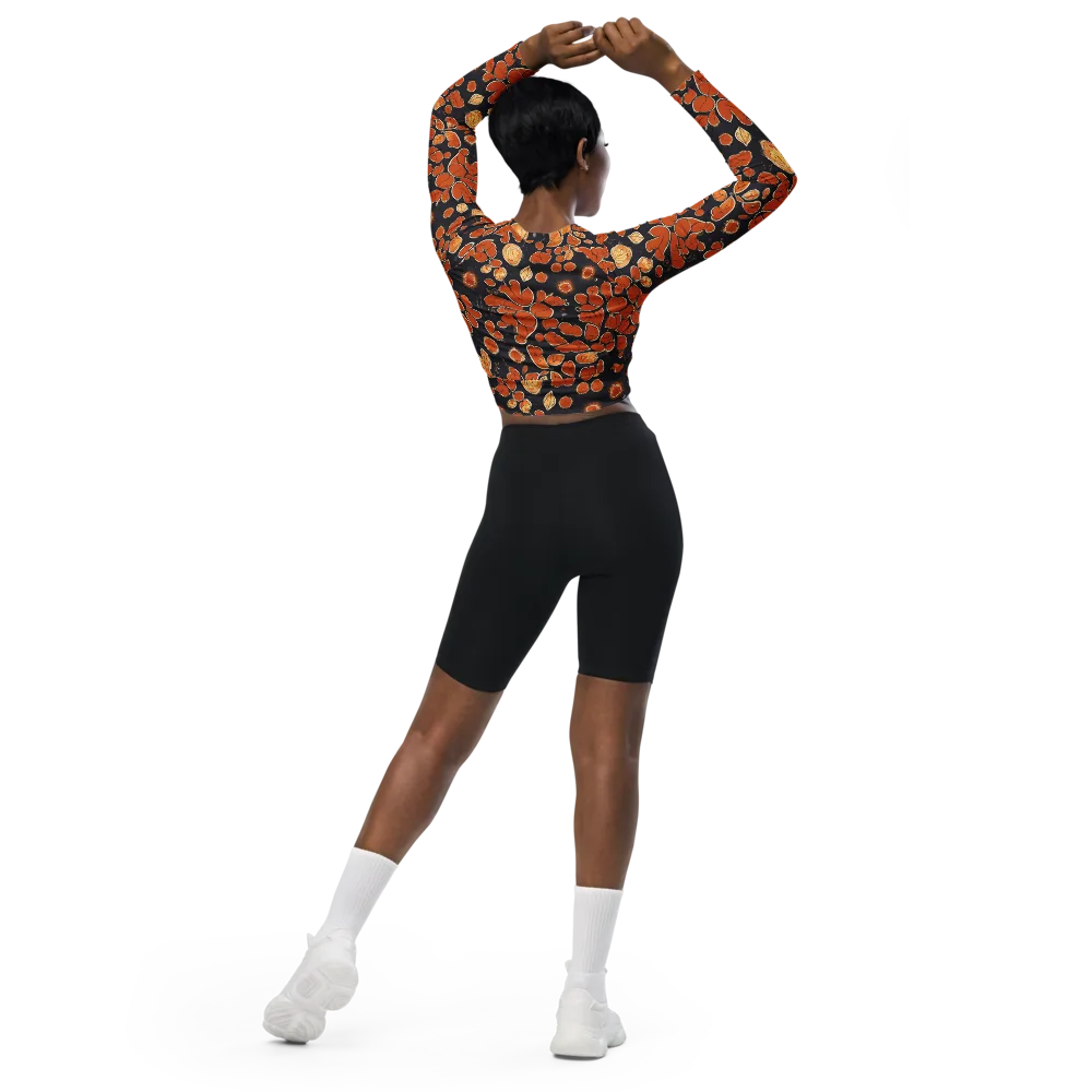 Ember Herbarium on Long Sleeve Crop Top — Back