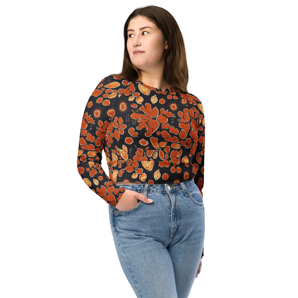 Ember Herbarium on Long Sleeve Crop Top — Front