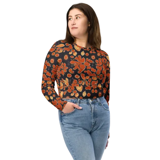 Ember Herbarium on a Long Sleeve Crop Top
