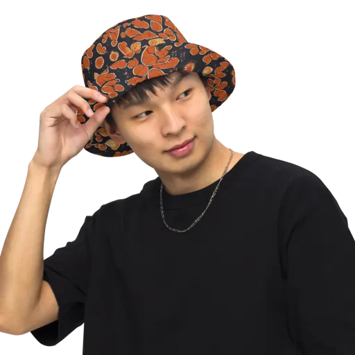 Ember Herbarium on a Reversible Bucket Hat