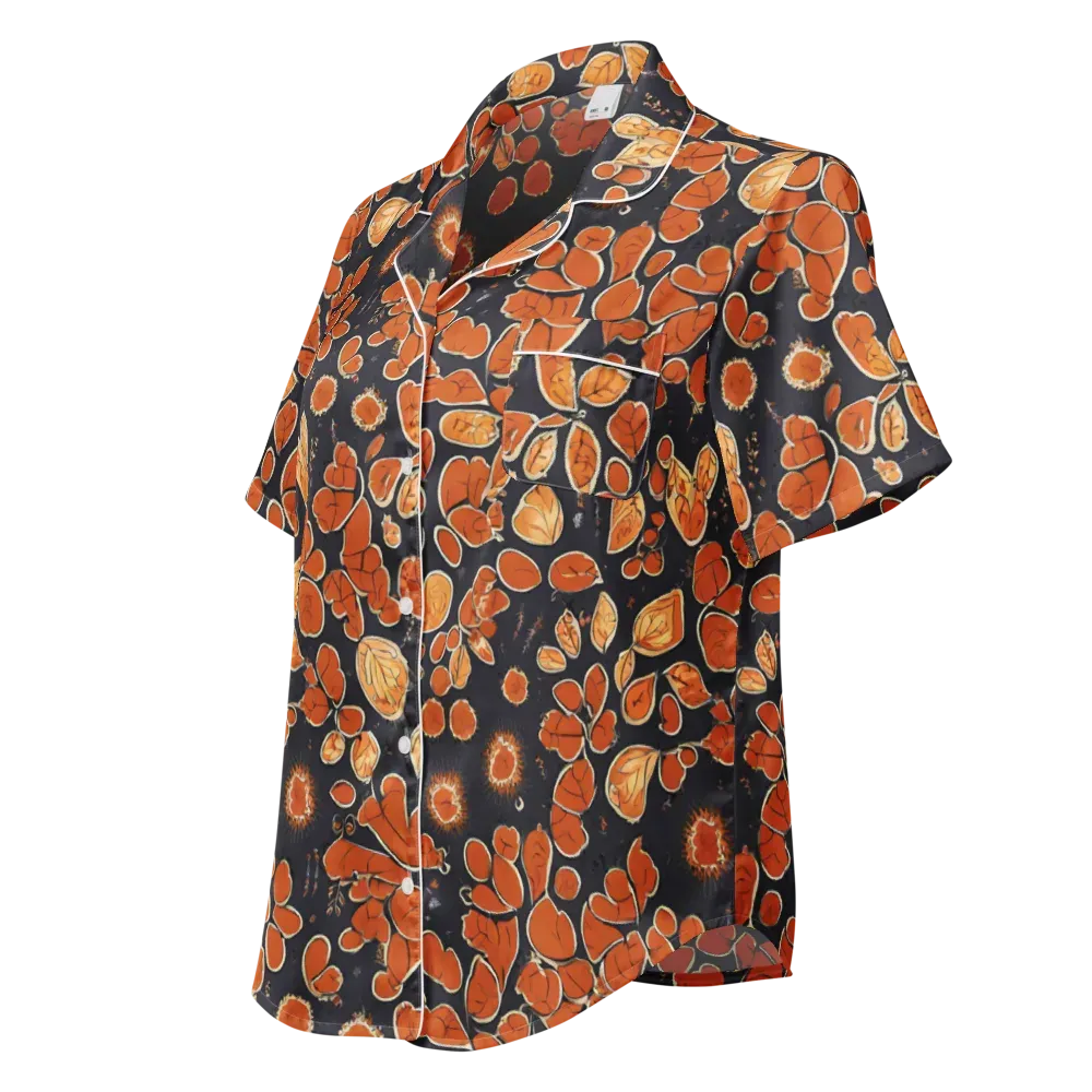 Ember Herbarium on Women's Short Sleeve Pajama Top — Left Front