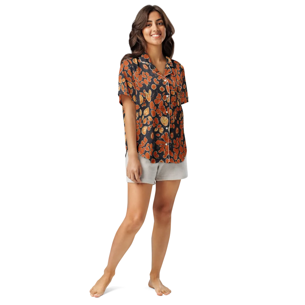 Ember Herbarium on Women's Short Sleeve Pajama Top — Front