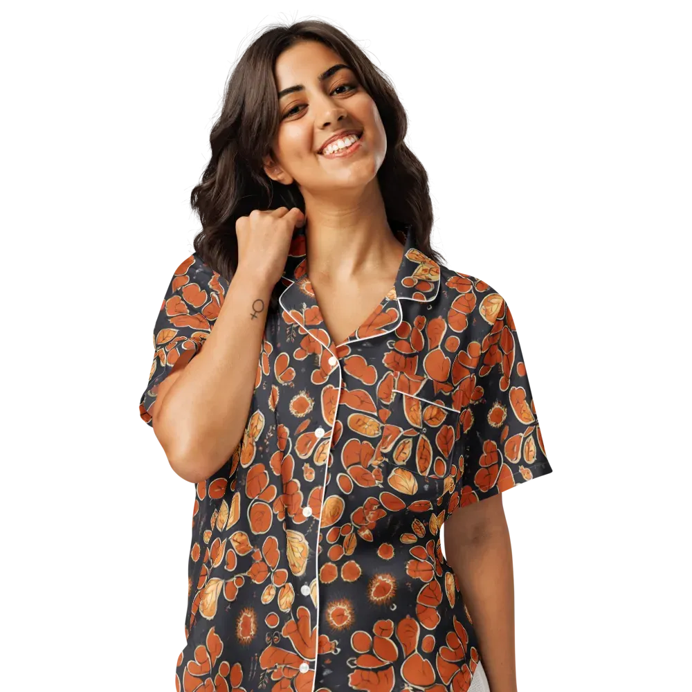 Ember Herbarium on Women's Short Sleeve Pajama Top — Front