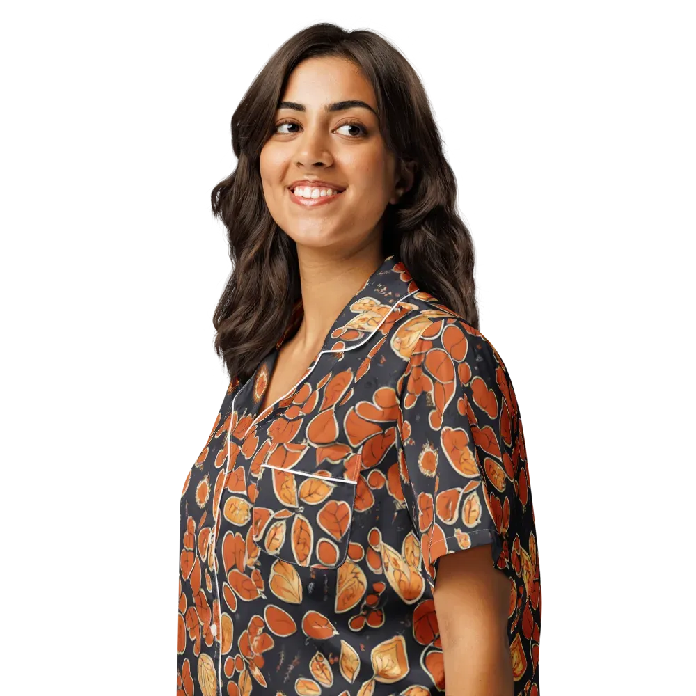 Ember Herbarium on Women's Short Sleeve Pajama Top — Left Front
