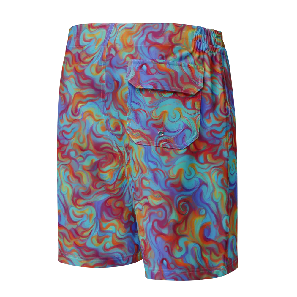 Aqua Rapture on Men's Board Shorts — Back
