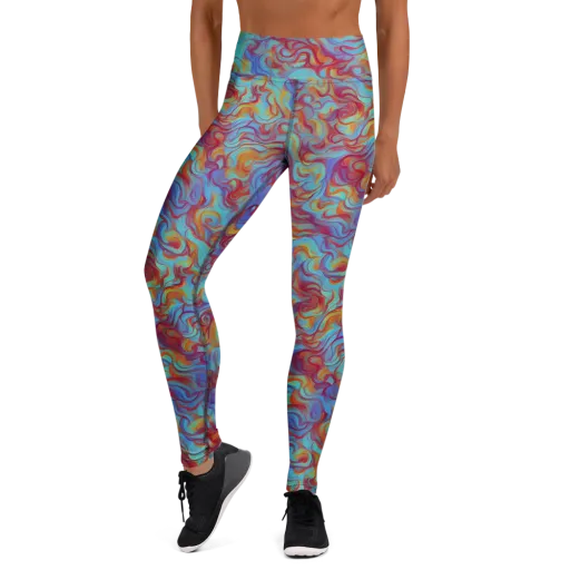 Aqua Rapture on a Yoga Leggings