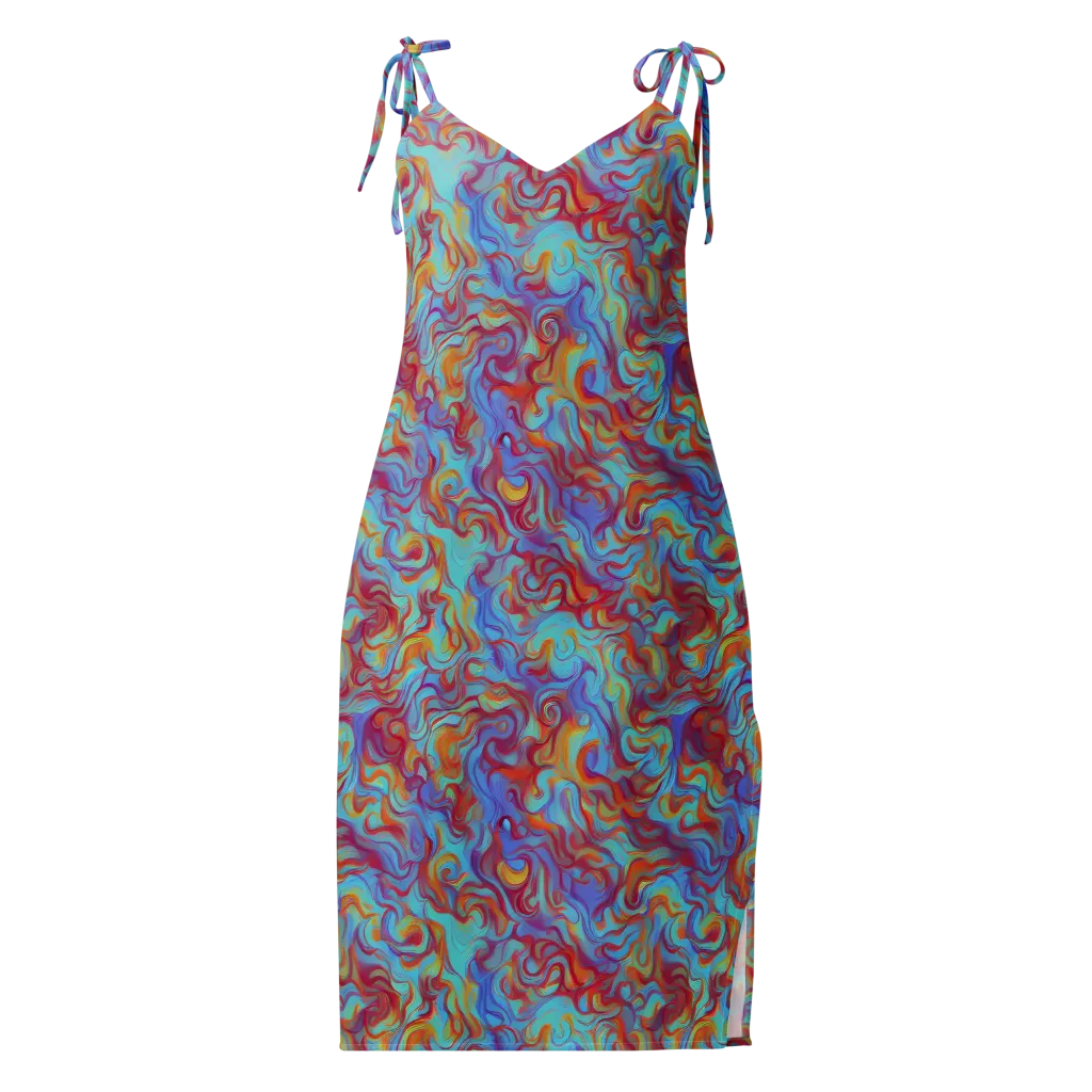 Aqua Rapture on Slip Dress — Front