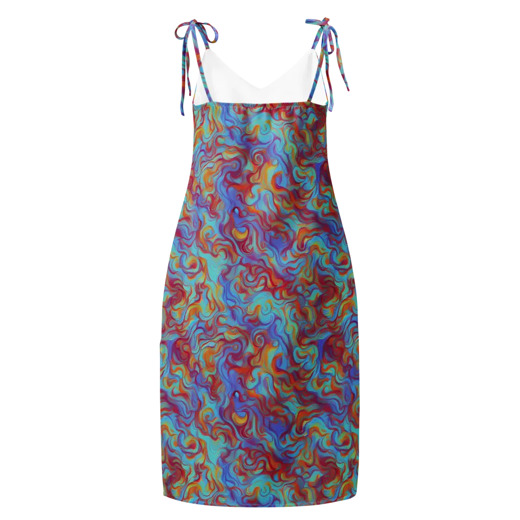 Aqua Rapture on Slip Dress — Back