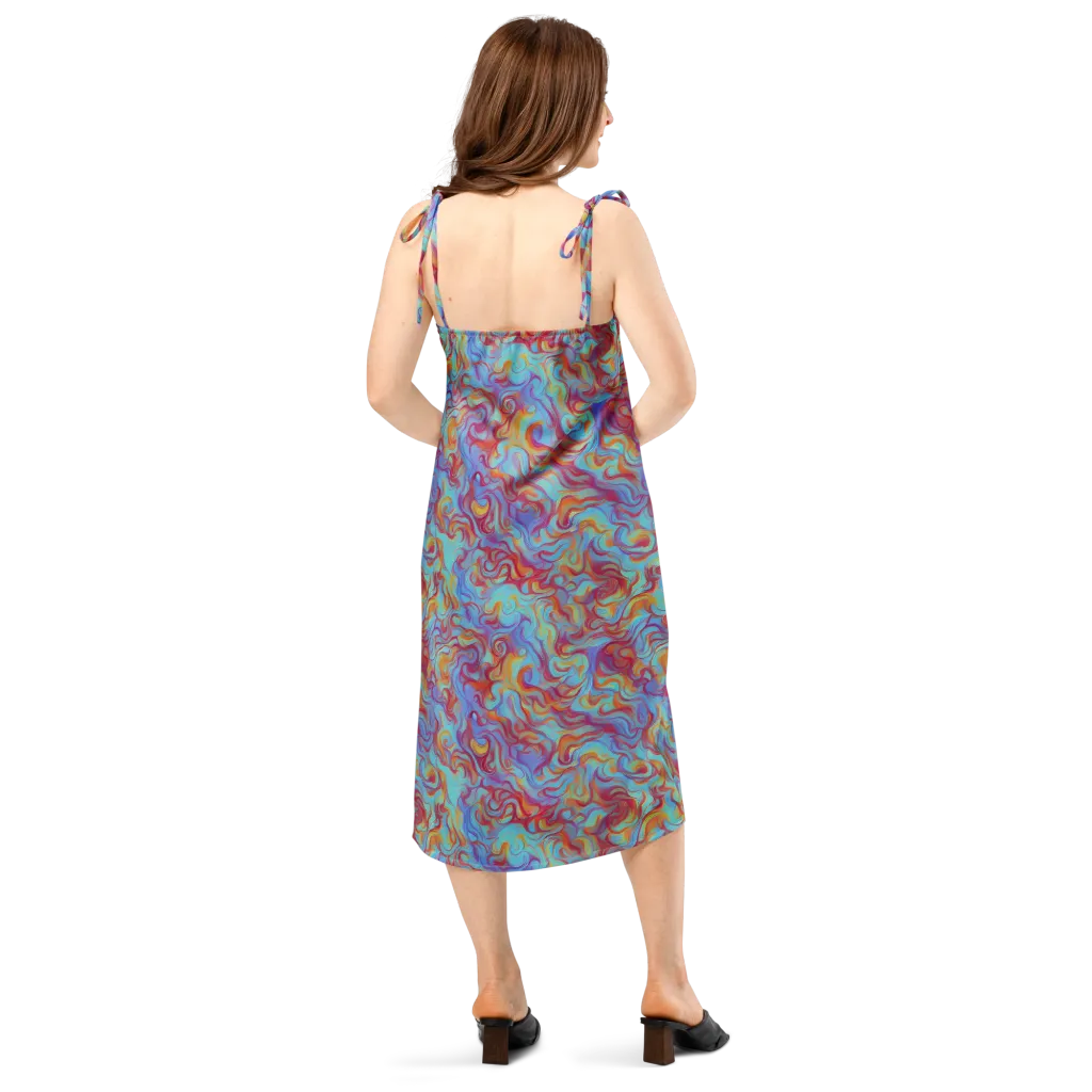 Aqua Rapture on Slip Dress — Back