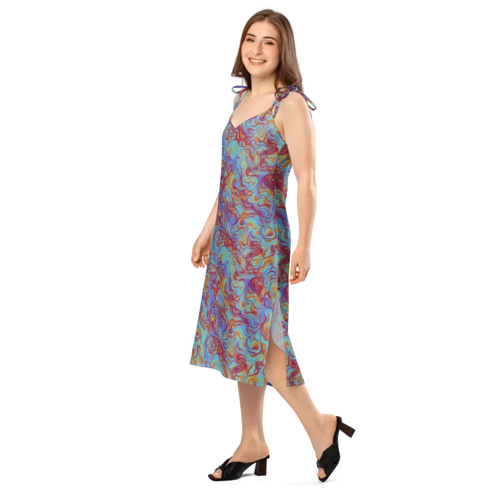 Aqua Rapture on Slip Dress — Left Front