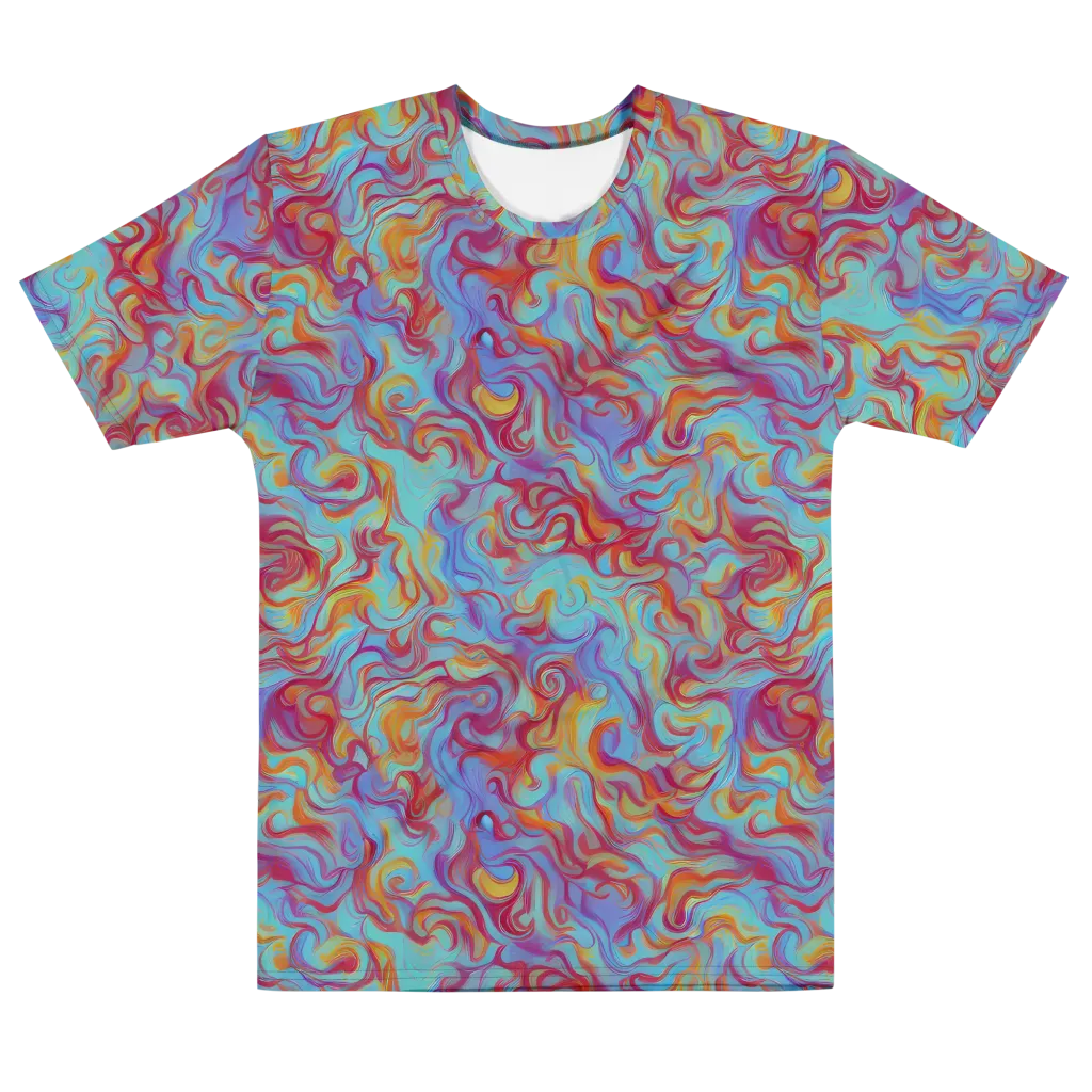 Aqua Rapture on Men's Cotton Crew Neck T-Shirt — Front