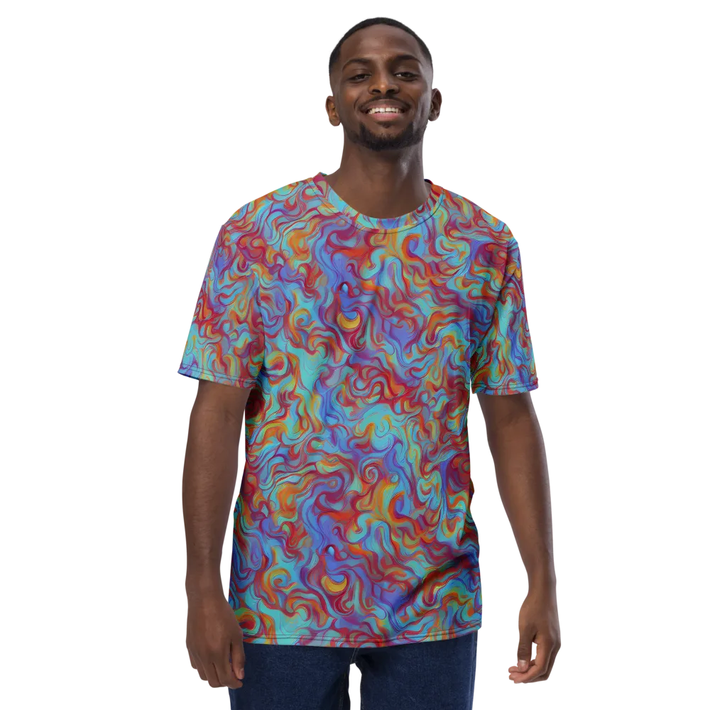 Aqua Rapture on Men's Crew Neck T-Shirt — Front