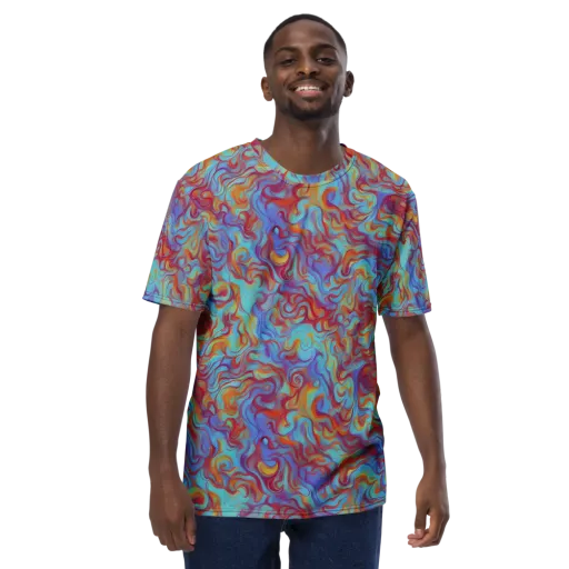 Aqua Rapture on a Men's Crew Neck T-Shirt