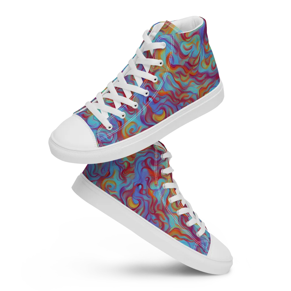 Aqua Rapture on Men's High Top Canvas Shoes — Front