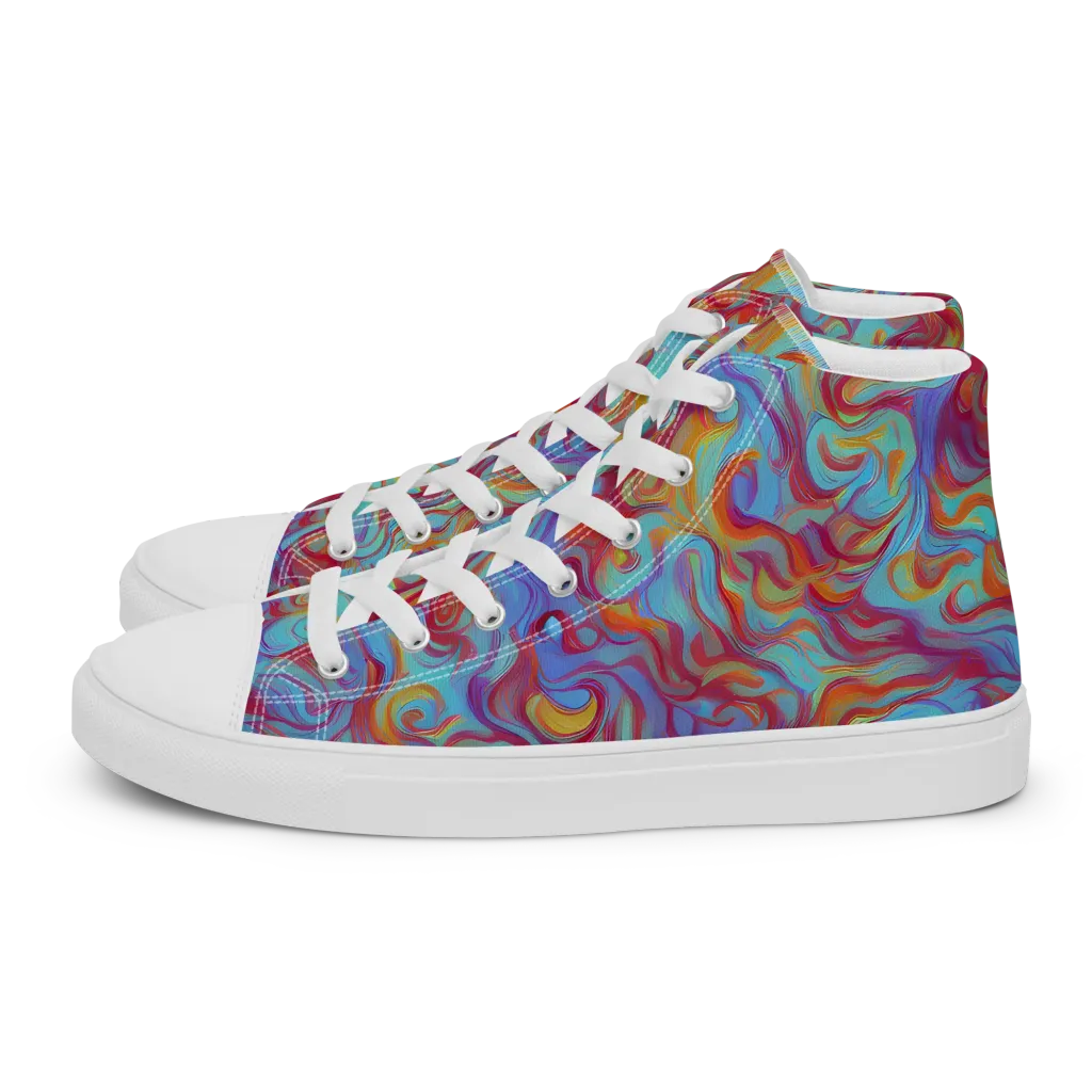 Aqua Rapture on Women's High Top Canvas Shoes — Left