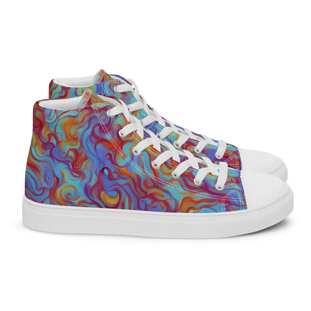 Aqua Rapture on Women's High Top Canvas Shoes — Right
