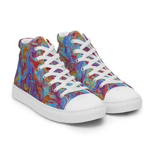 Aqua Rapture on a Women's High Top Canvas Shoes