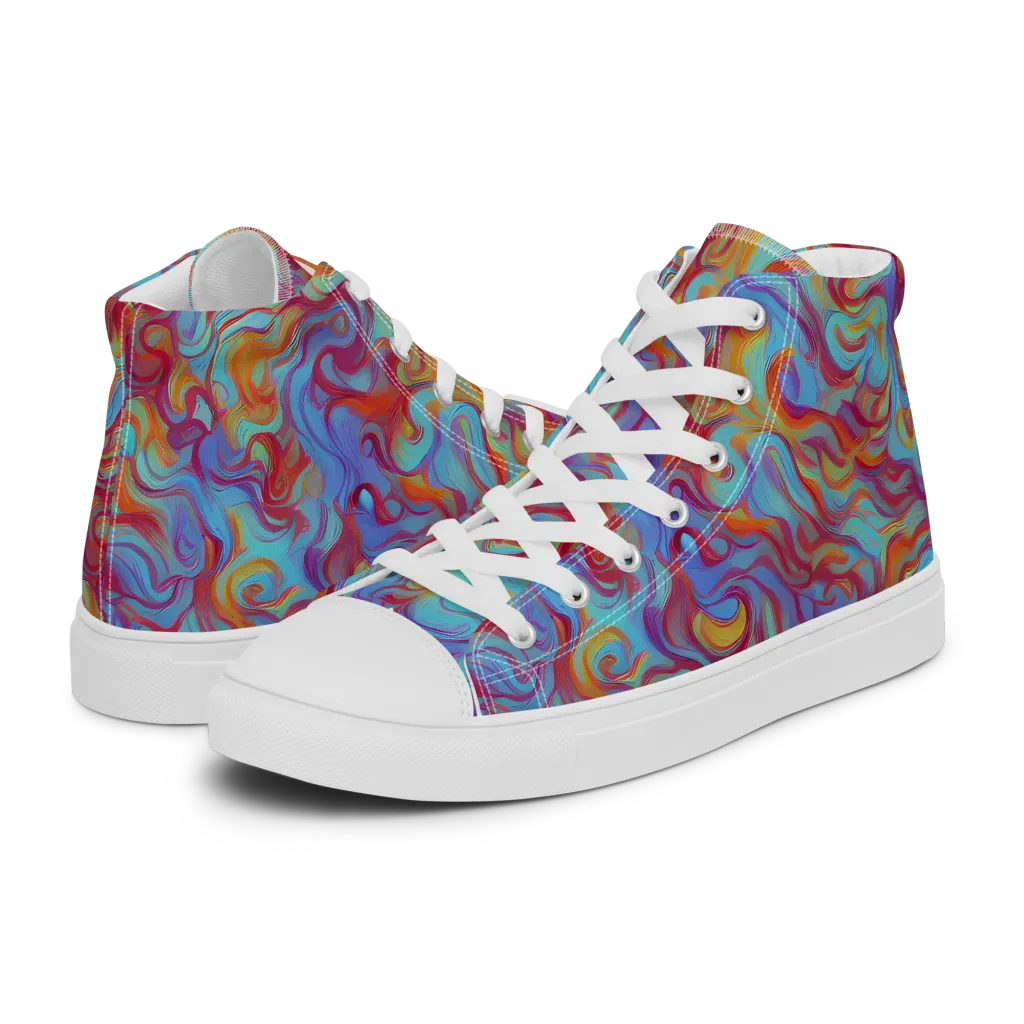 Aqua Rapture on Women's High Top Canvas Shoes — Left