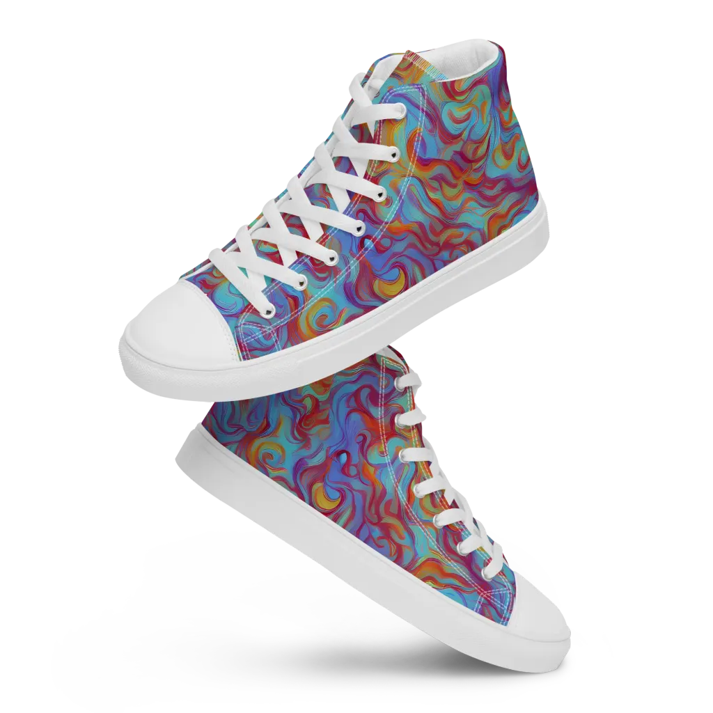 Aqua Rapture on Women's High Top Canvas Shoes — Front
