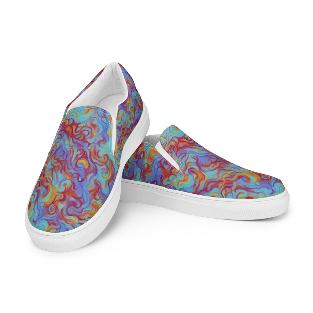 Aqua Rapture on Men's Slip-On Canvas Shoes — Left Front