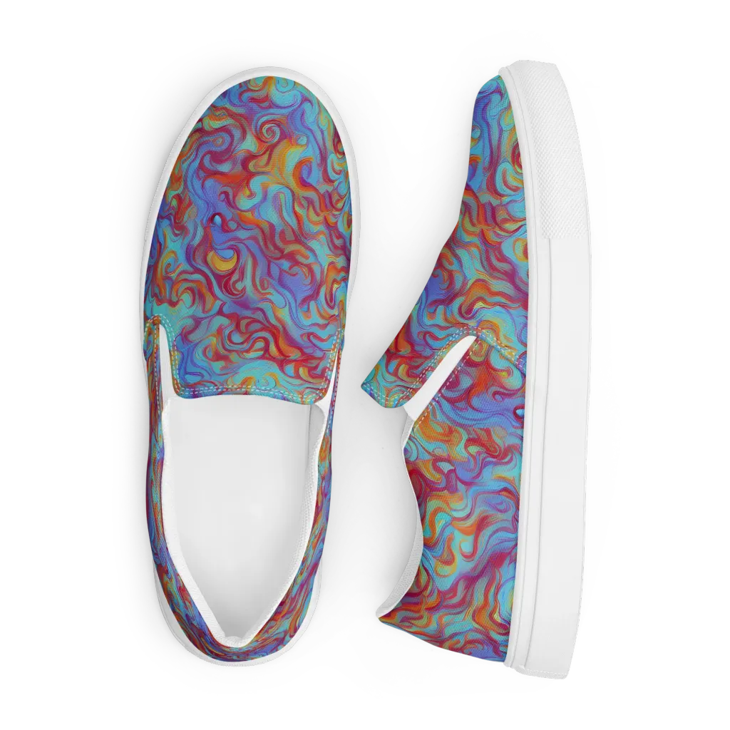Aqua Rapture on Men's Slip-On Canvas Shoes — Front