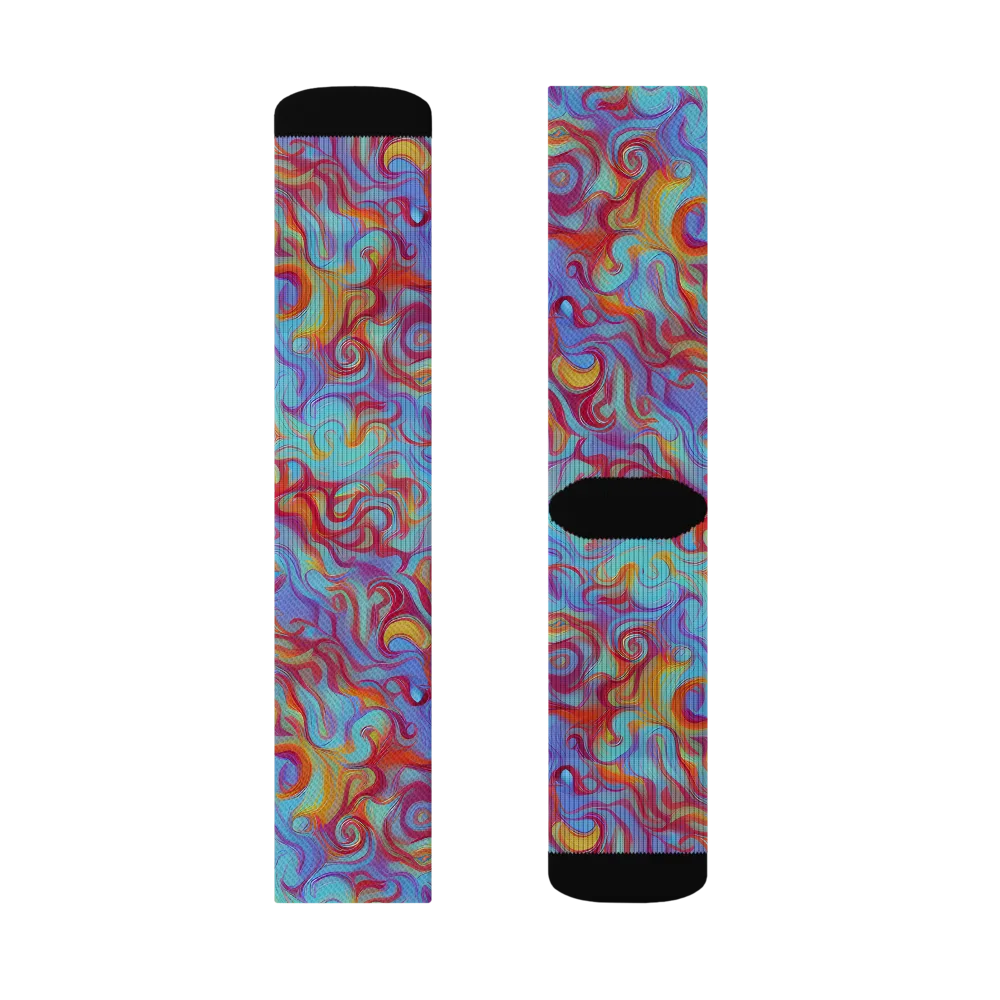 Aqua Rapture on Socks — Left Sock
