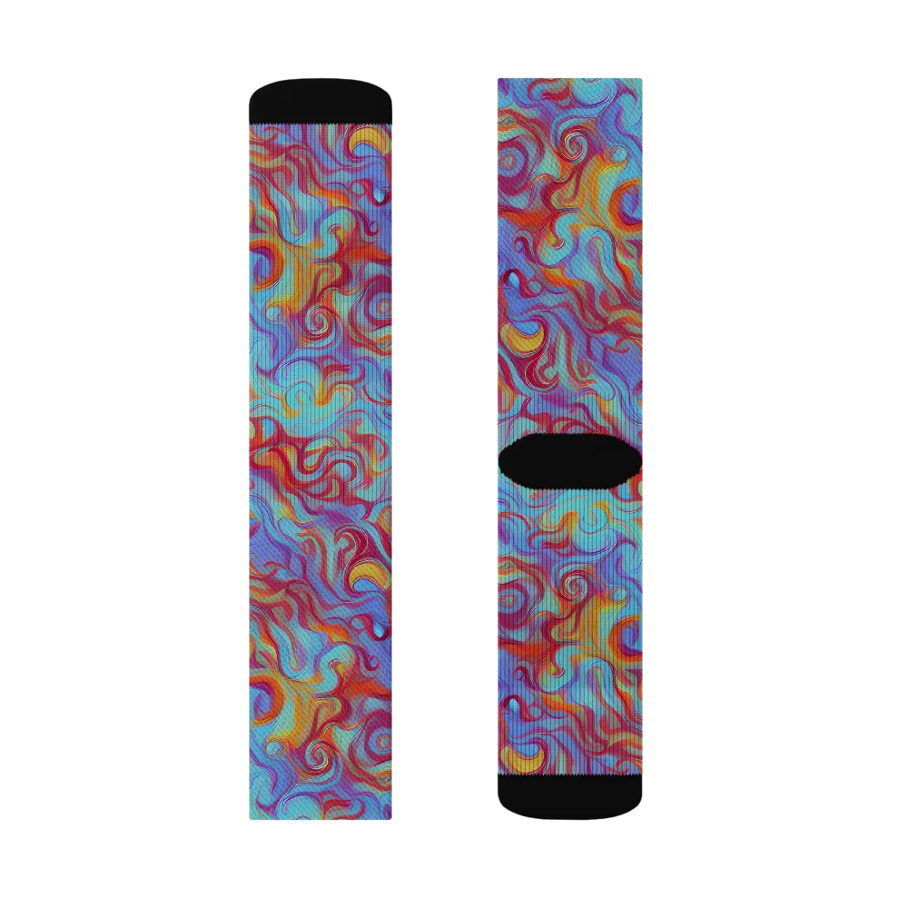 Aqua Rapture on Socks — Right Sock