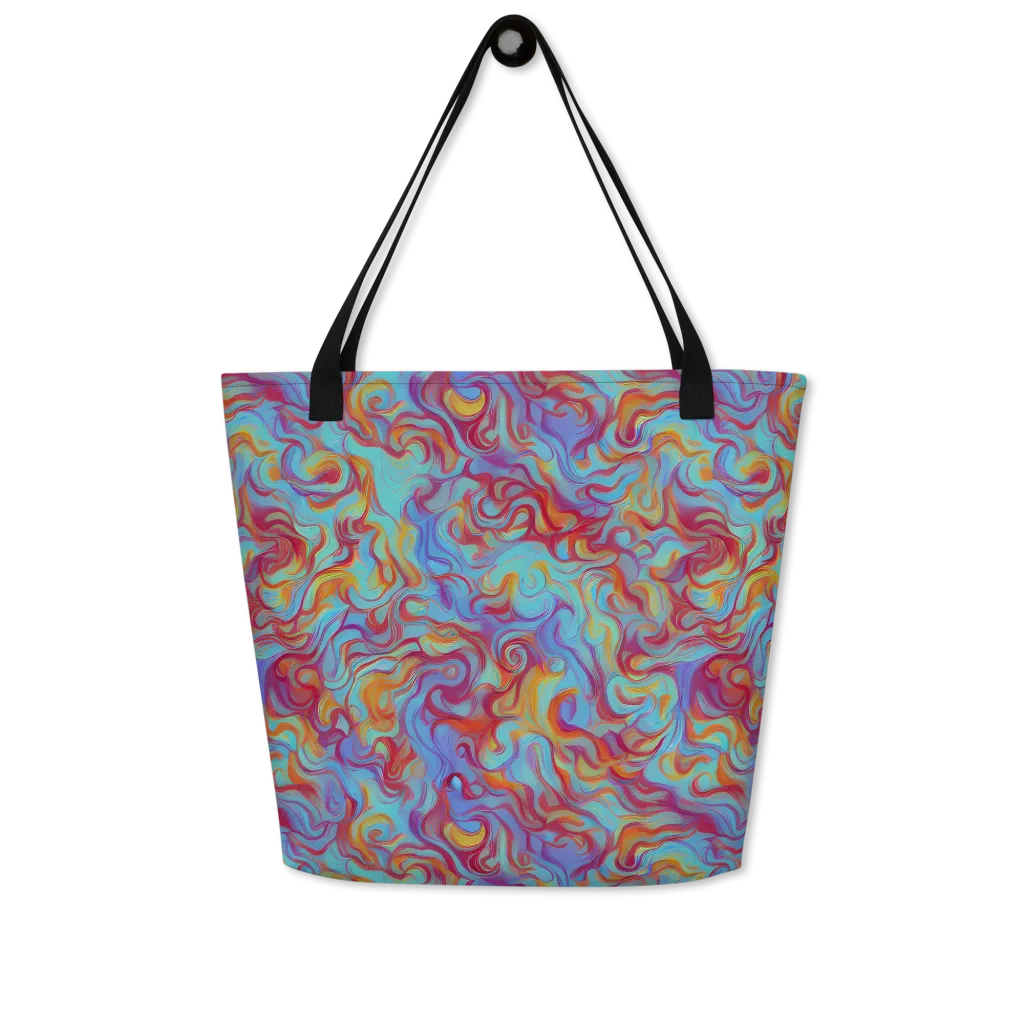 Aqua Rapture on Large Tote Bag W/ Pocket — Front