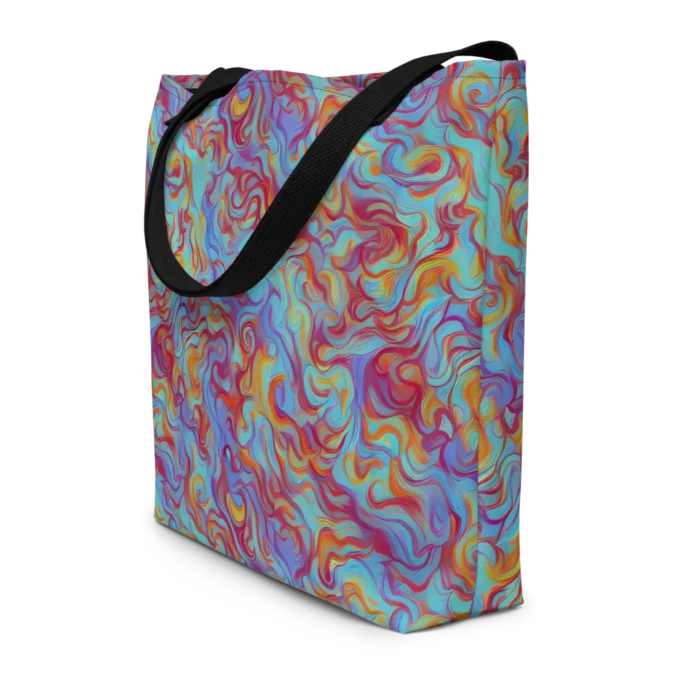 Aqua Rapture on Large Tote Bag W/ Pocket — Front