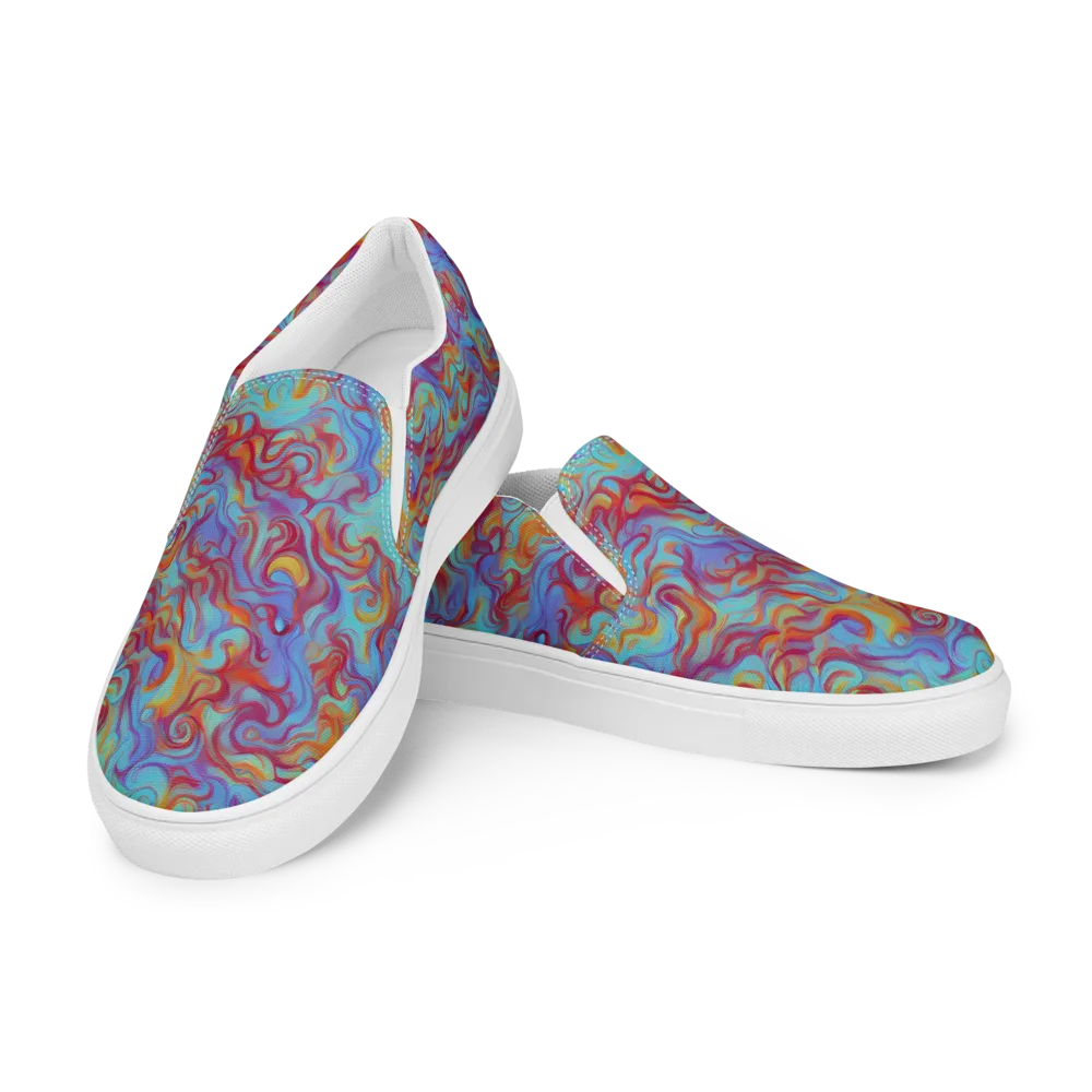 Aqua Rapture on Women's Slip-On Canvas Shoes — Left Front