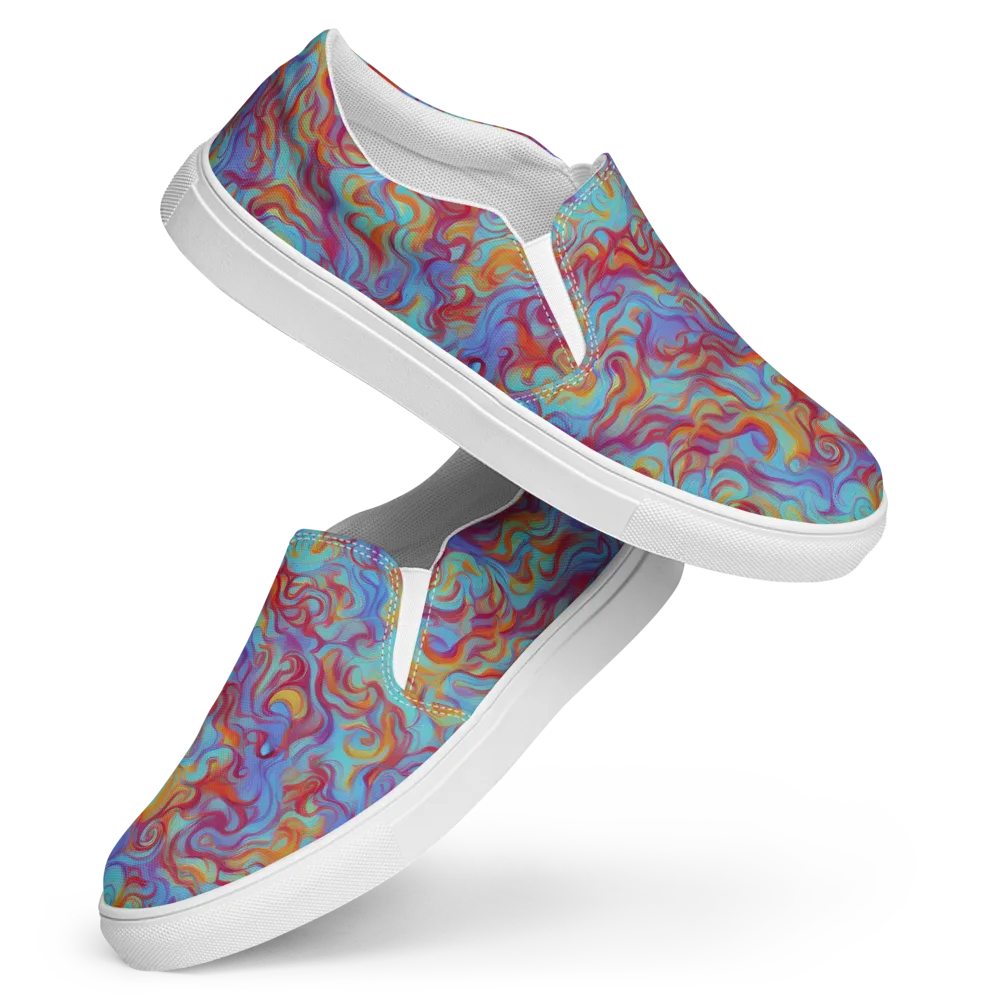 Aqua Rapture on Women's Slip-On Canvas Shoes — Front