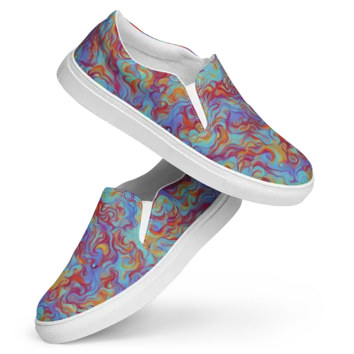 Aqua Rapture on a Women's Slip-On Canvas Shoes