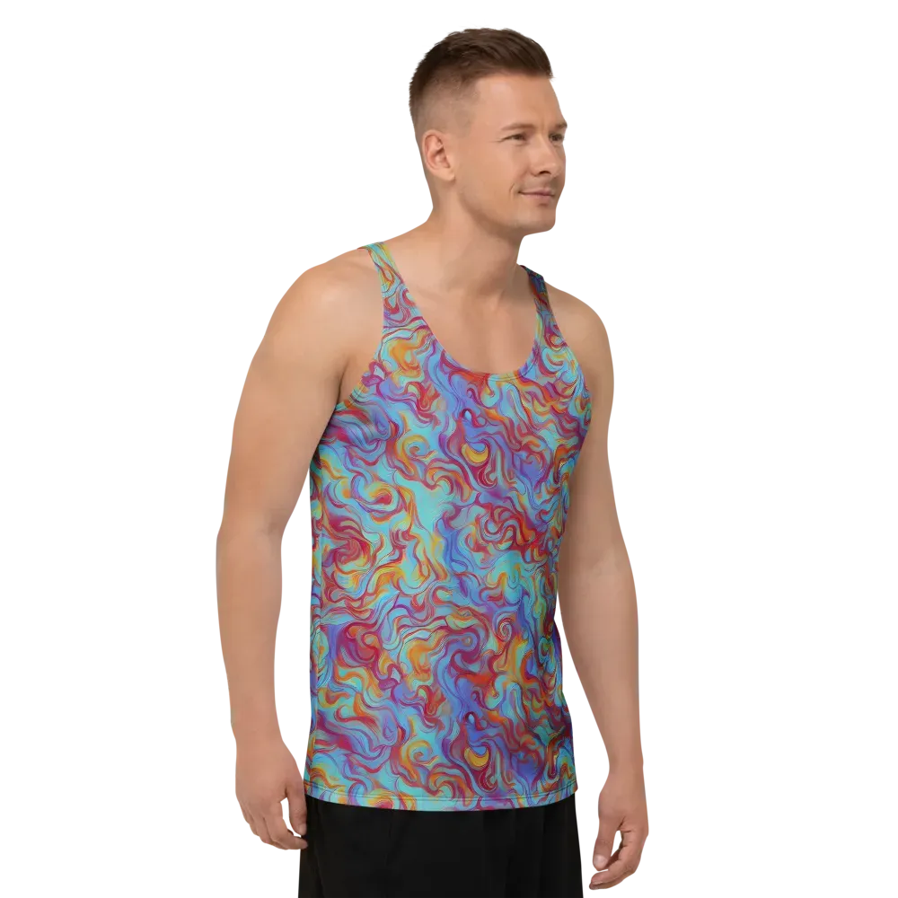 Aqua Rapture on Men's Tank Top — Right Front