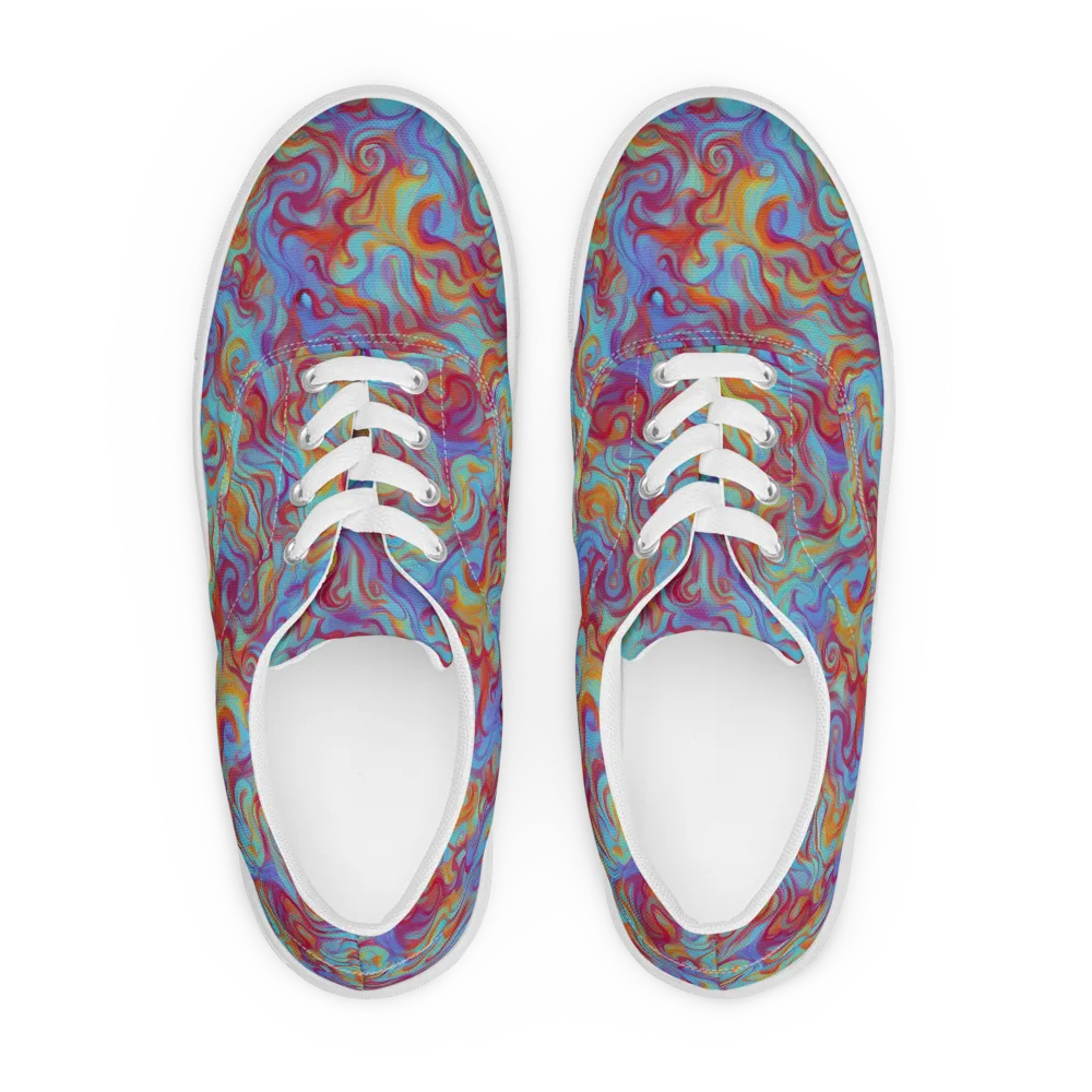 Aqua Rapture on Men's Lace-Up Canvas Shoes — Front