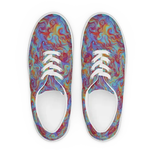 Aqua Rapture on a Men's Lace-Up Canvas Shoes
