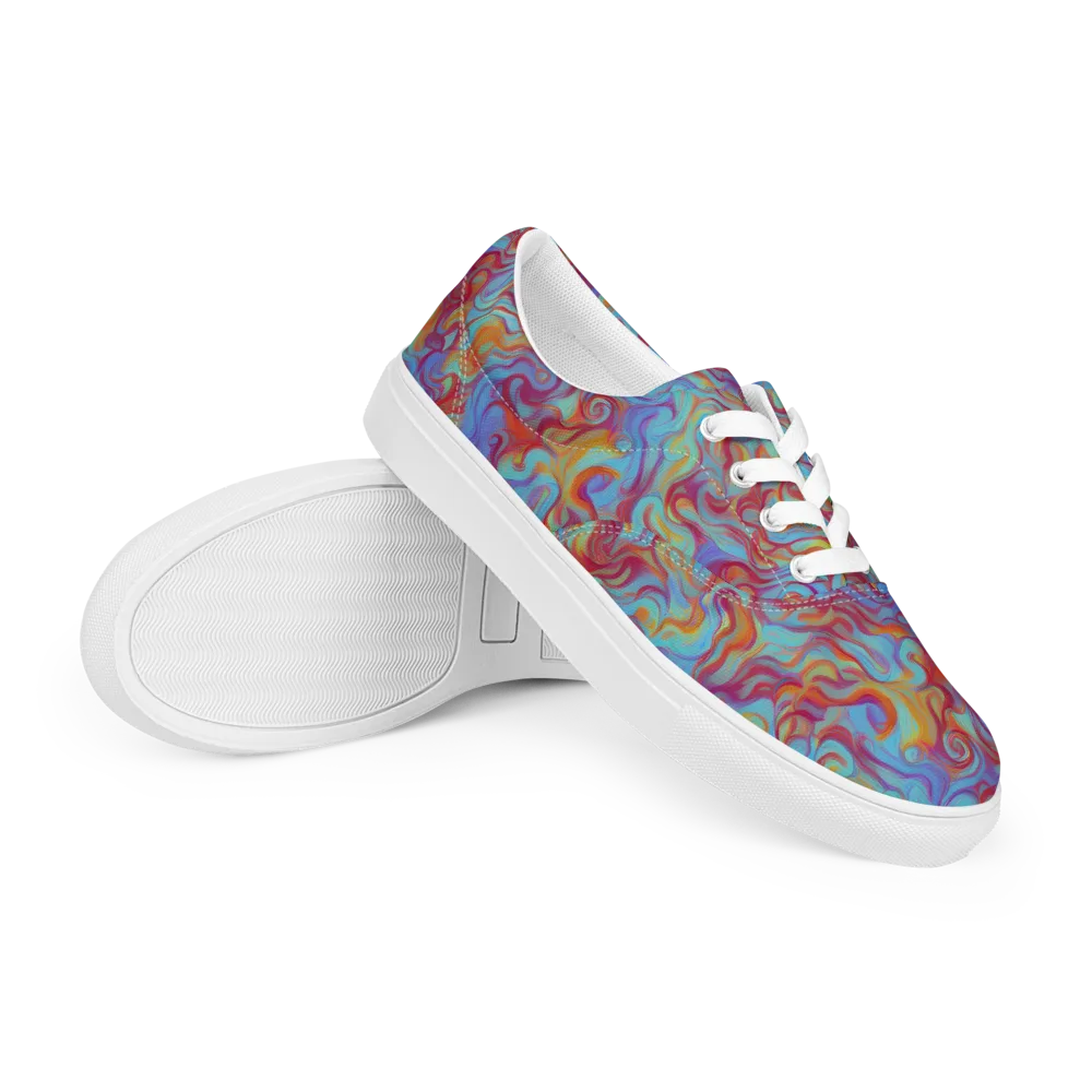 Aqua Rapture on Men's Lace-Up Canvas Shoes — Right Front