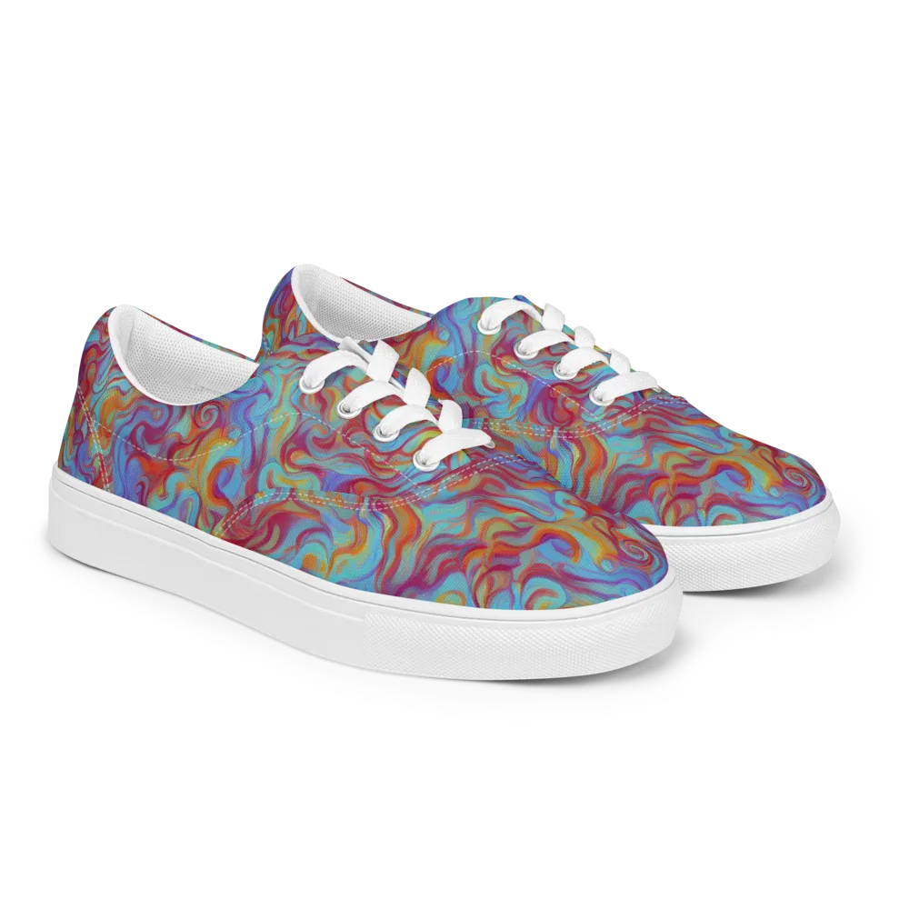 Aqua Rapture on Men's Lace-Up Canvas Shoes — Right Front