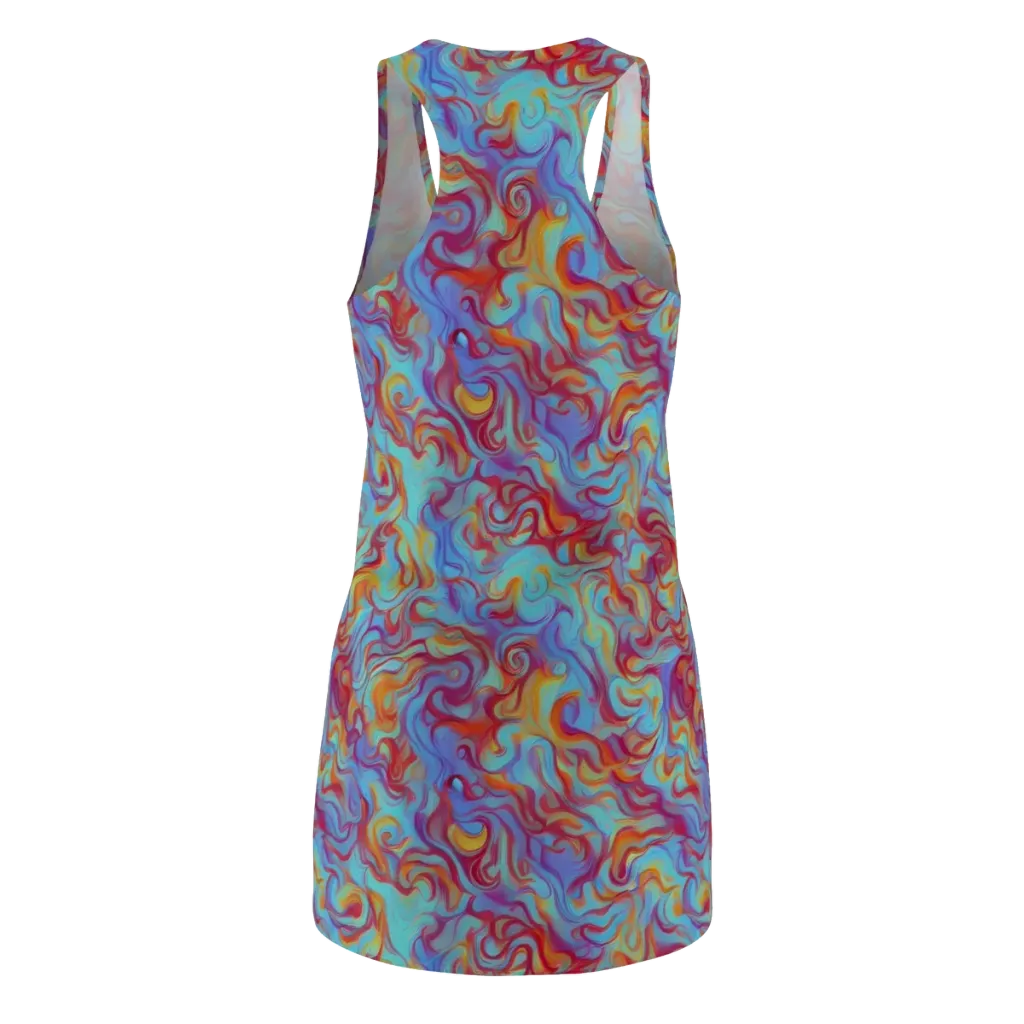 Aqua Rapture on Racerback Dress — Back