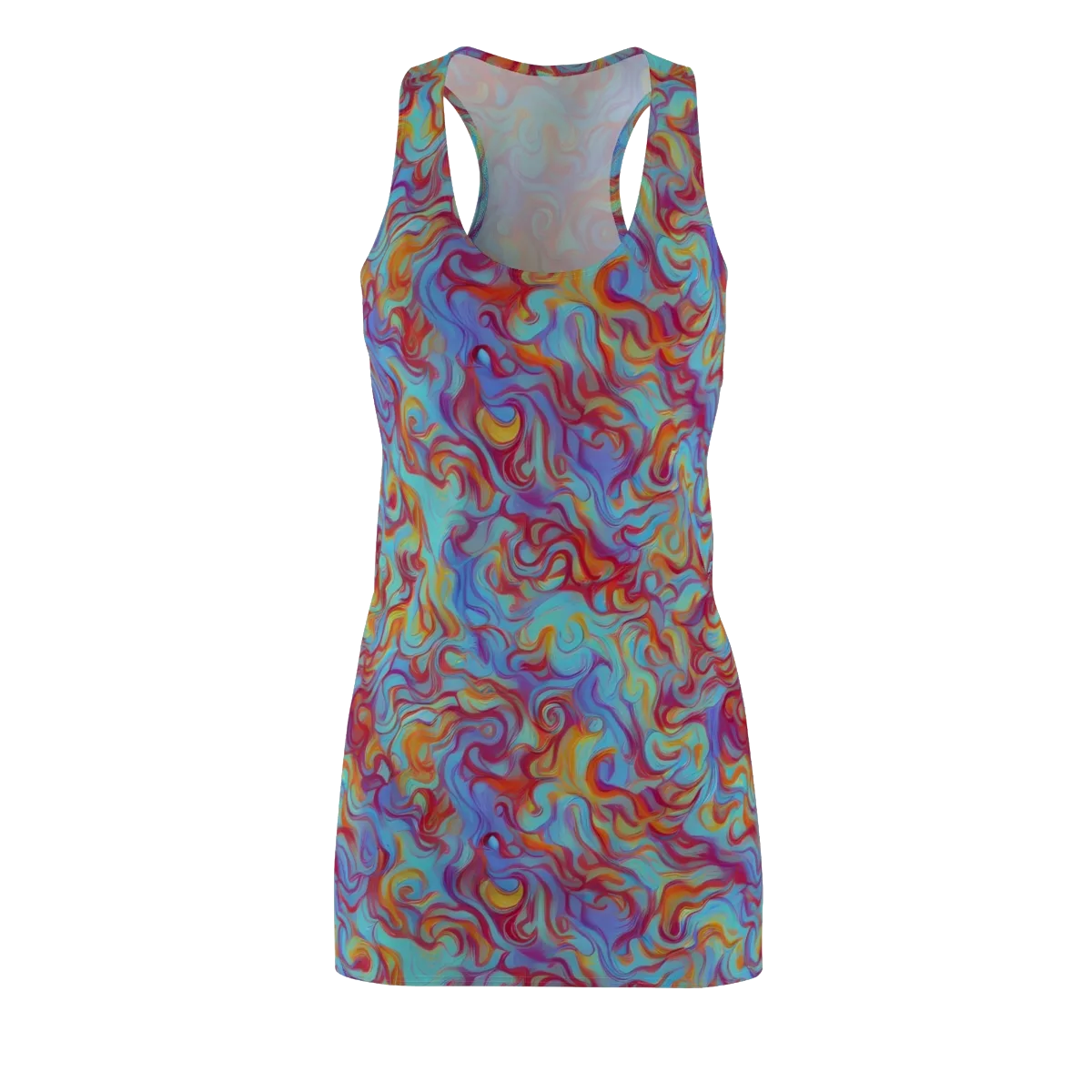 Aqua Rapture on Racerback Dress — Front