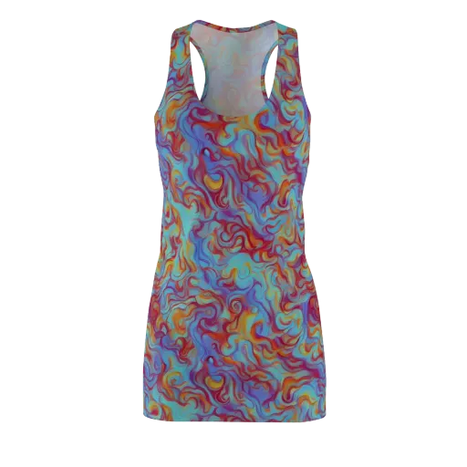 Aqua Rapture on a Racerback Dress