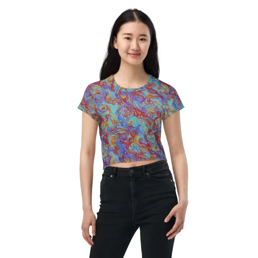 Aqua Rapture on a Crop Tee