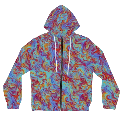 Aqua Rapture on a Women's Full-Zip Hoodie
