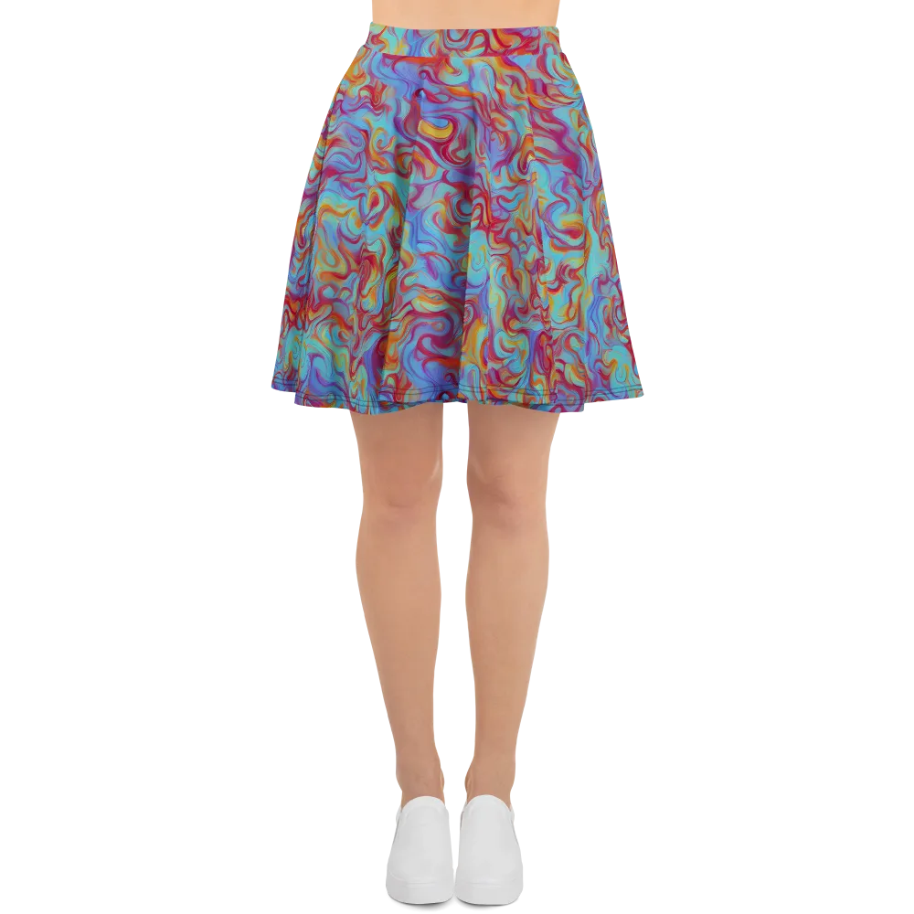 Aqua Rapture on Skater Skirt — Front