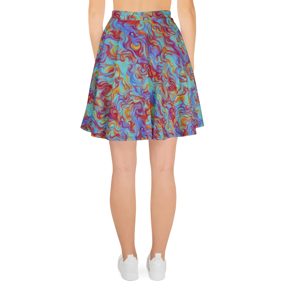 Aqua Rapture on Skater Skirt — Back