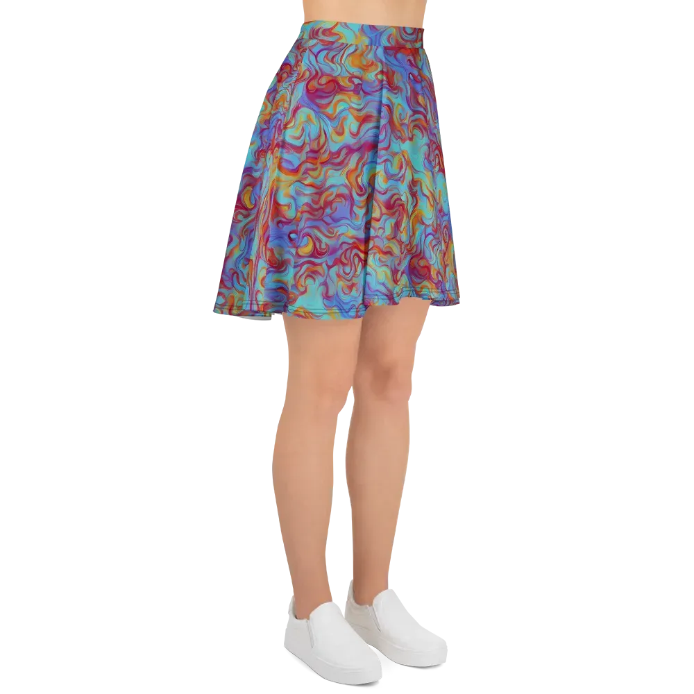 Aqua Rapture on Skater Skirt — Right