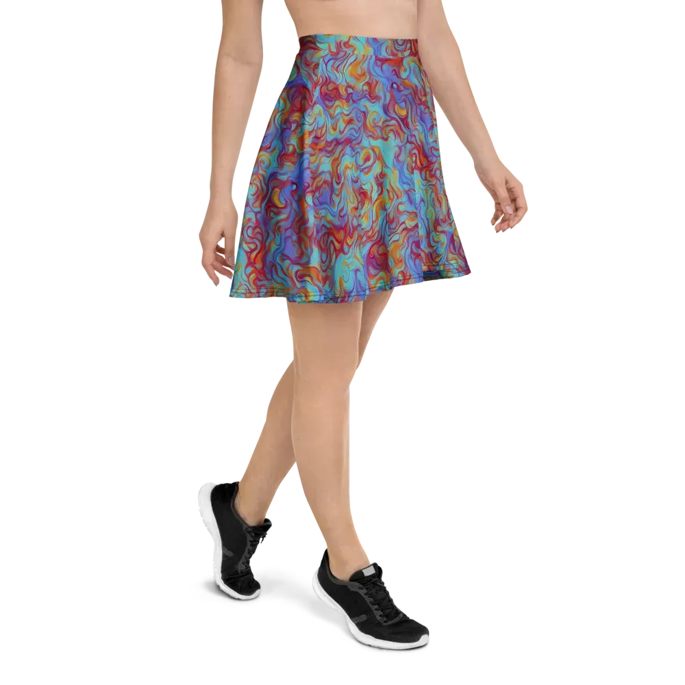 Aqua Rapture on Skater Skirt — Right