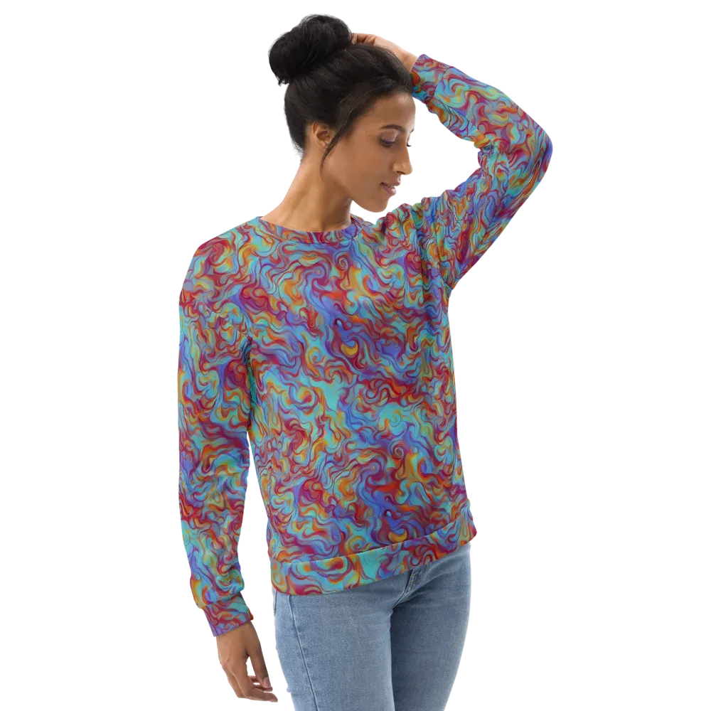 Aqua Rapture on Sweatshirt — Right Front