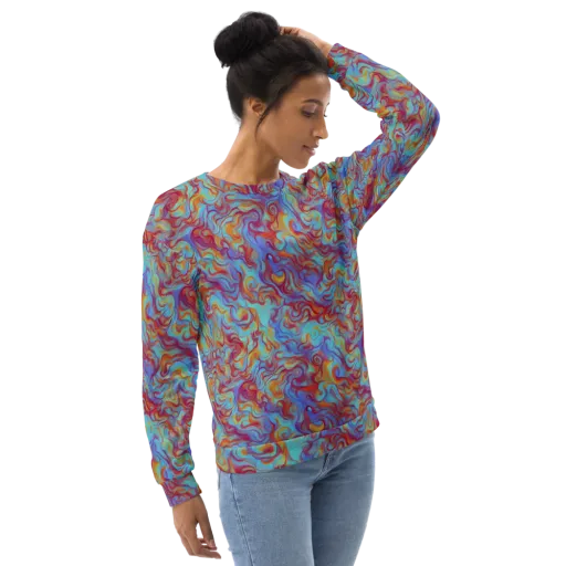 Aqua Rapture on a Sweatshirt