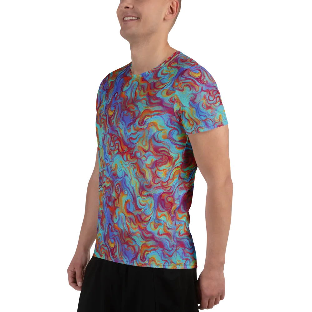 Aqua Rapture on Men's Athletic T-Shirt — Left