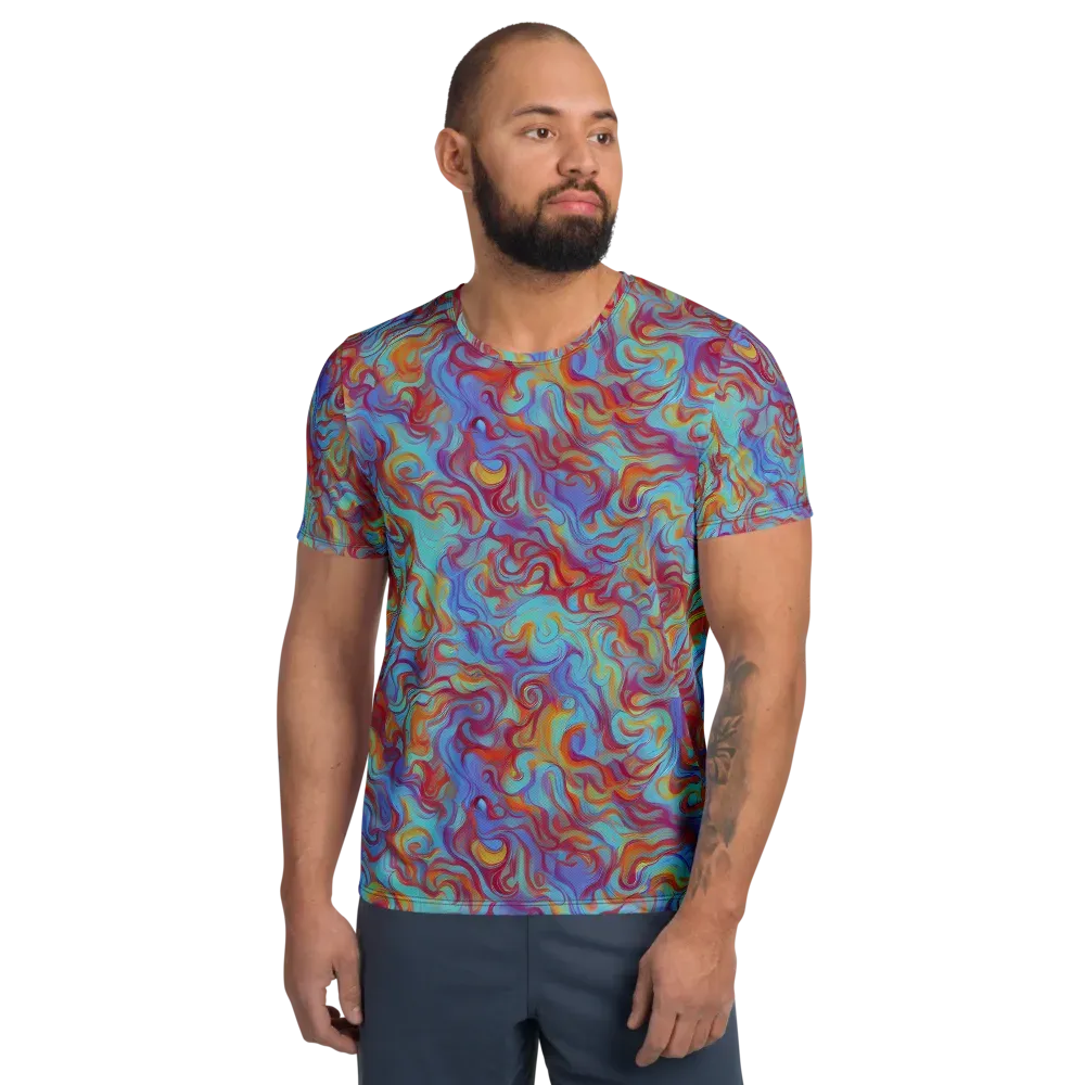 Aqua Rapture on Men's Athletic T-Shirt — Front